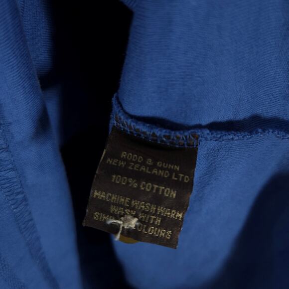 Rodd & Gunn Polo Mens XL Blue Textured Stripe Cotton Logo Short Sleeve Shirt - Picture 8 of 9